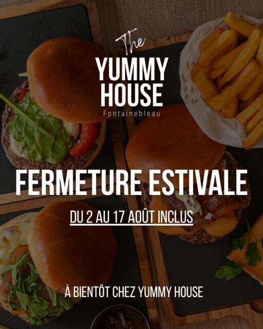 Le restaurant sera fermé du 2 au 17 août inclus.On se retrouve très bientôt, reposés et prêts à vous régaler ! ☀️🍔